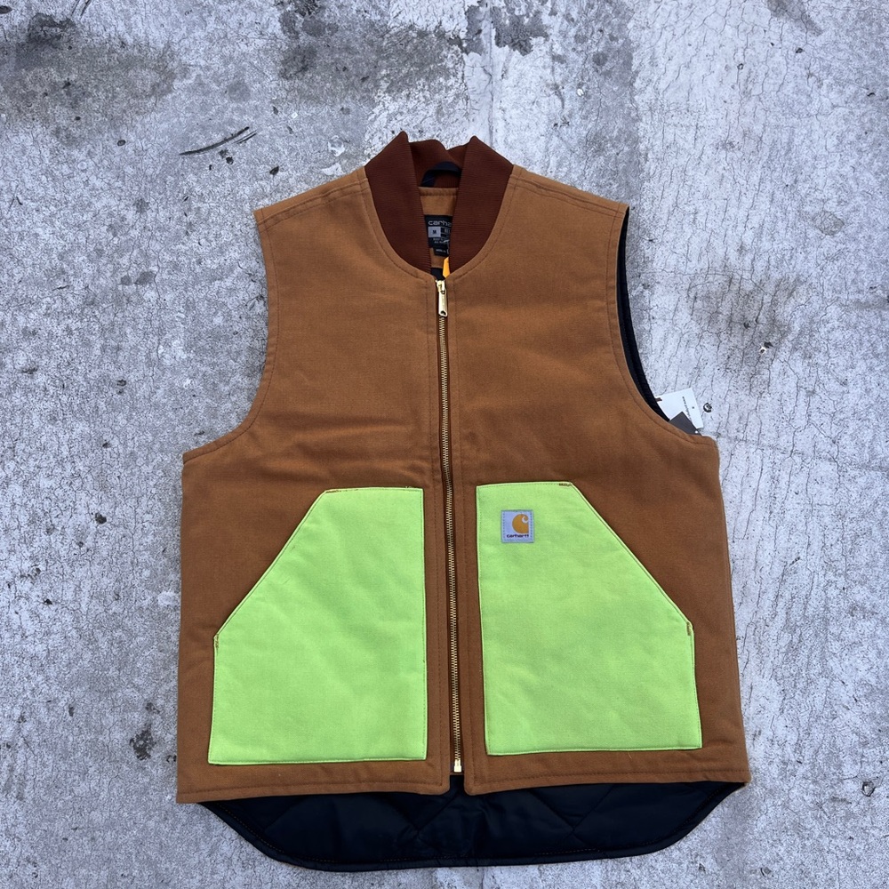Carhartt Brown and Neon Green Vest